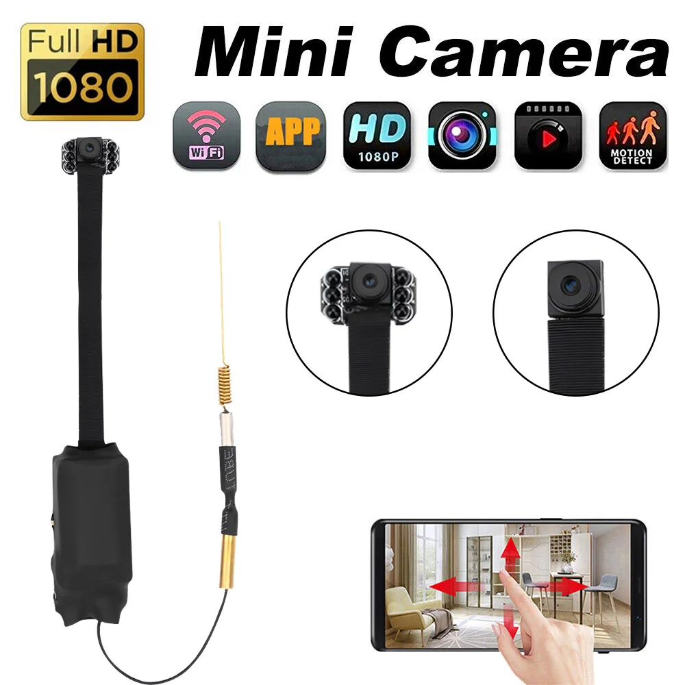 Mini Telecamera WiFi Di Sicurezza Per Interni – Rilevamento Movimento, Visione Notturna, Supporto MicroSD 32 GB Per Monitoraggio Remoto