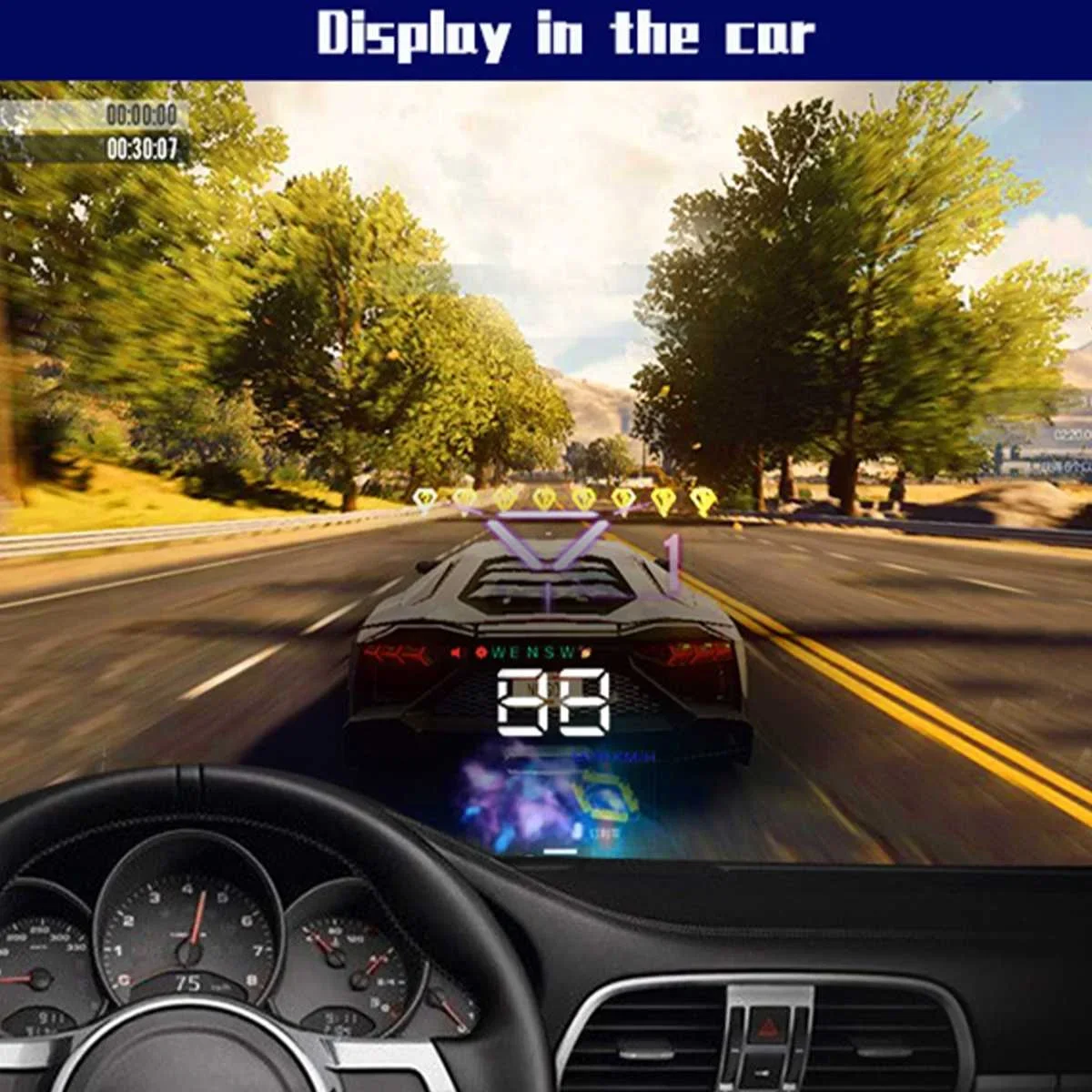 HD A5 HUD  ֽ GPS ӵ ڵ ,  ÷ KM/h MPH,   ڵ ׼, 3.5 ġ