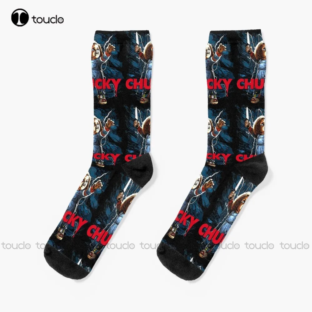 

Chucky Child'S Play Doll Socks Halloween Costume Halloween Socks 360° Digital Print Unisex Adult Creative Funny Socks Halloween