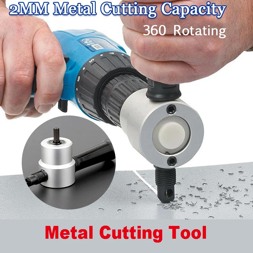 Metal-Sheet-Cutter-Double-Head-Iron-Nibbler-Cutting-Tool-Electric-Drill ...