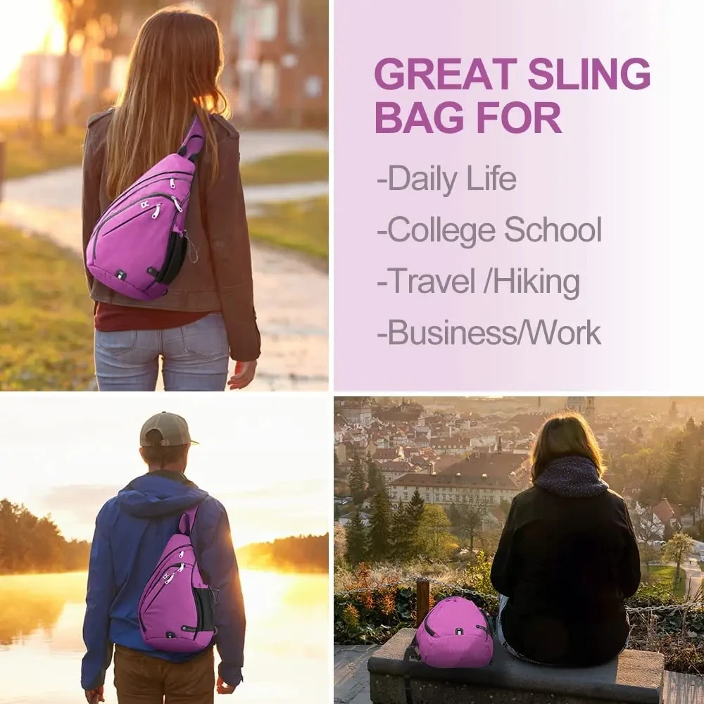 INOXTO Women One Shoulder Backpack Women Sling Bag Crossbody USB Boys Cycling Sports Travel Versatile Fashion Bag Student School