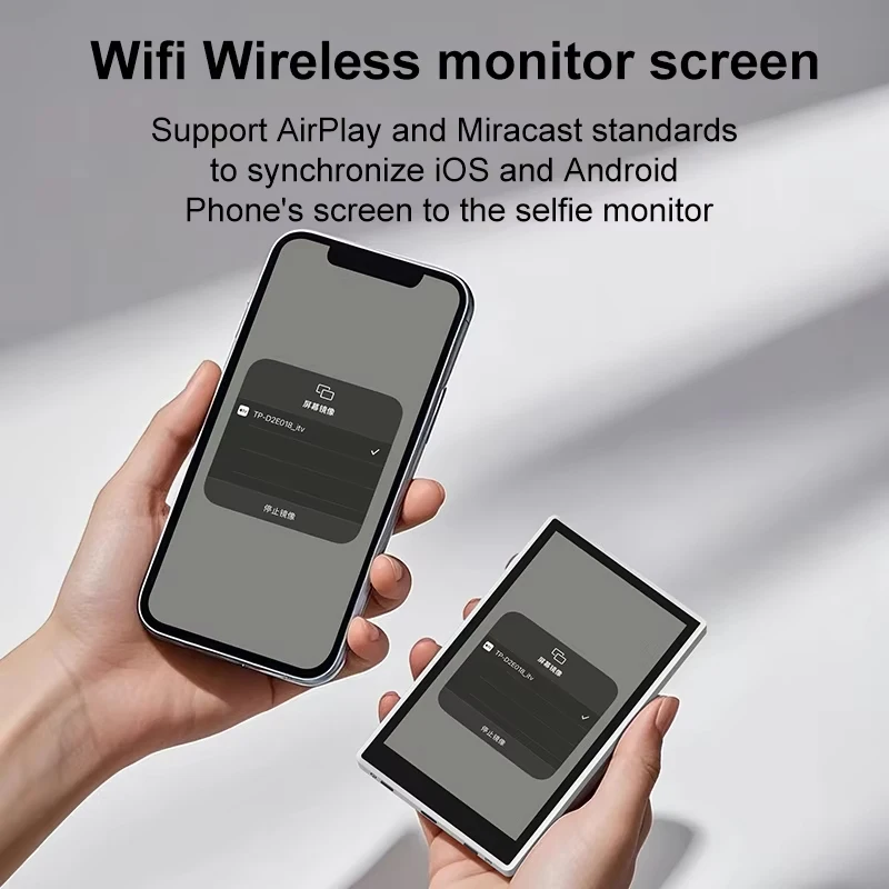 YELANGU TP01 Wireless Monitor Screen Using Phone Rear Camera For Selfie Vlog Live Stream Compatible with IOS Android