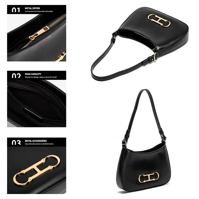Fashion Classic Women's New Shoulder Bag Solid Color Retro Style Party Date Women's Shoulder Bag 6
