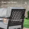 2 x Cushioned Metal Chair, 1 x 3-Seat Sofa with Coffee Table, All Cushioned 5 Seats Patio, Garden Sofas 3
