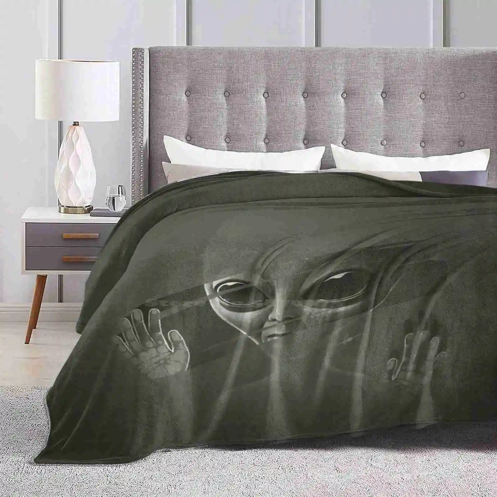 Alien Soft Warm Light Thin Blanket Alien Sci Fi Cosmos Universe Secret Greys Extermal