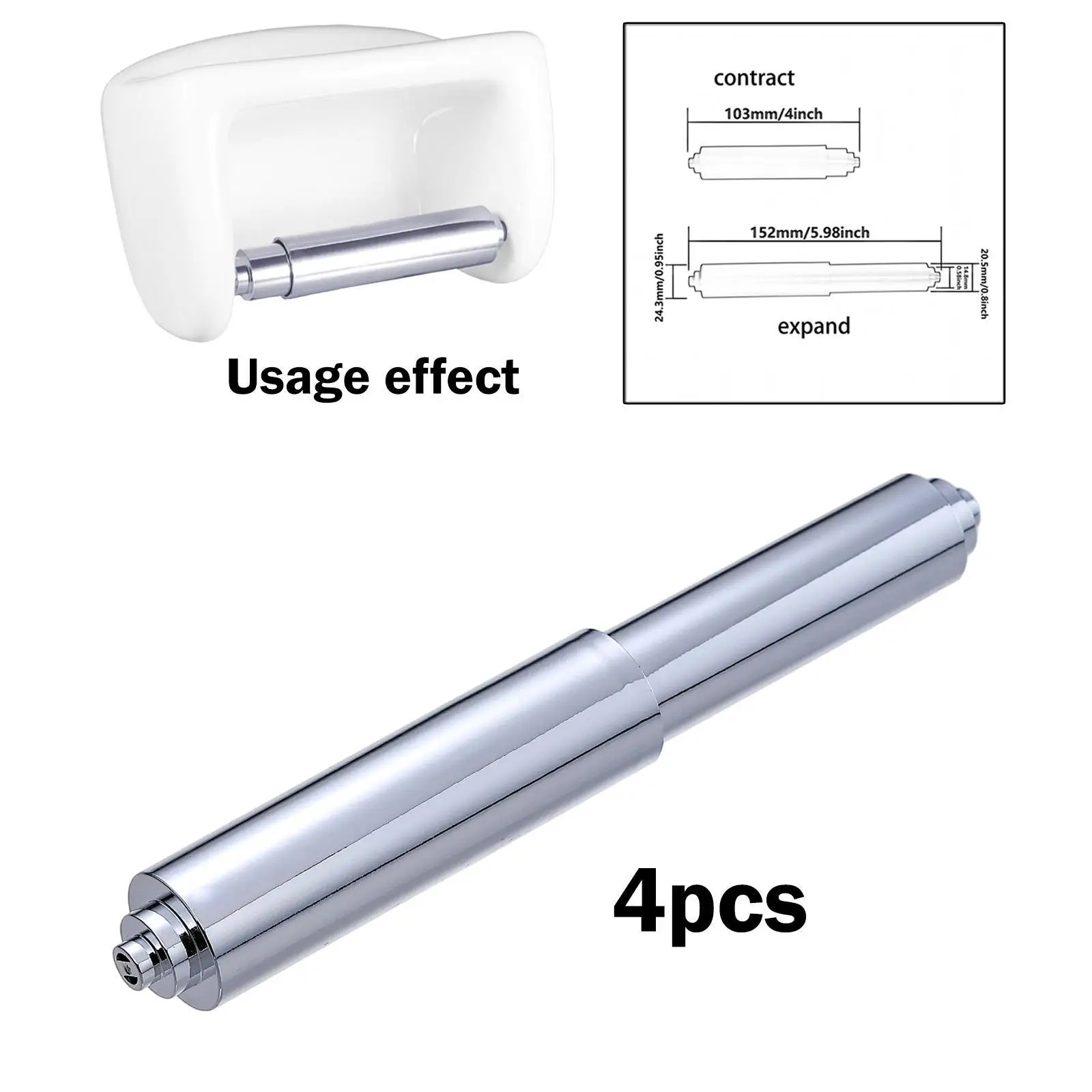 4Pcs Toilet Paper Holder Spring Rods,Adjustable Easy Installation Sturdy Utility Toilet Paper Roller Spindle 4Pcs Toilet Paper Holder Spring Rods,Adjustable Easy Installation Sturdy Utility Toilet Paper Roller Spindle