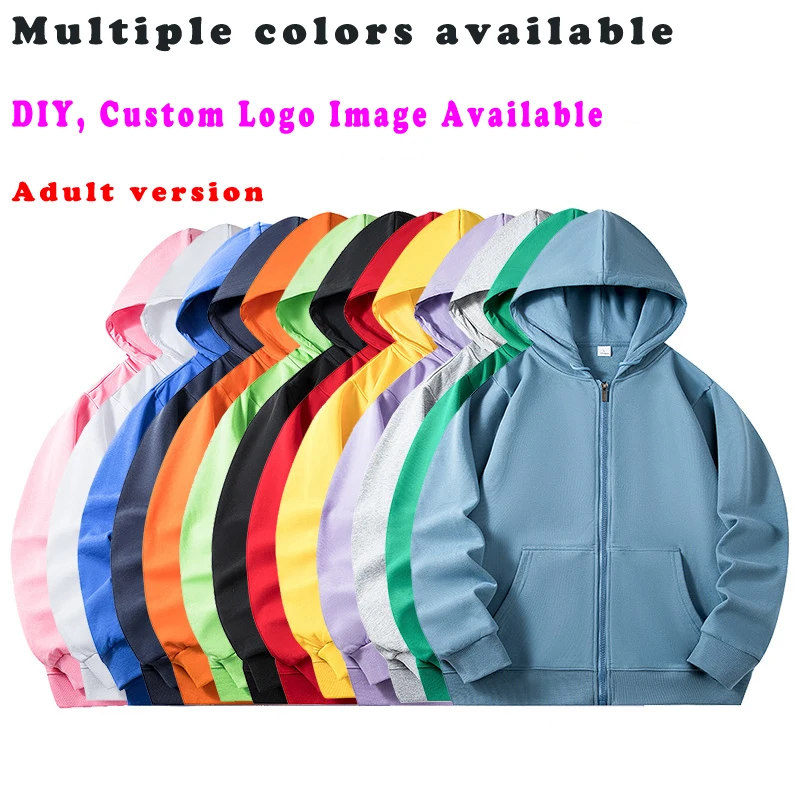 

DIY Logo Customize Photos Images Zipper Hoody Men Women Hip Hop Fashion Zip Up Sweatshirt Cotton Aldult Pullover Hoodie Coats