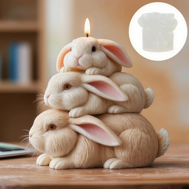 Bunny Family Candle Mold 5