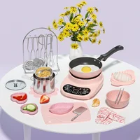 Children's Mini Kitchen Complete Cooking Girl Small Kitchen Set Children's Puzzle Play House Toys Real Cooking Food Set For Kids 2