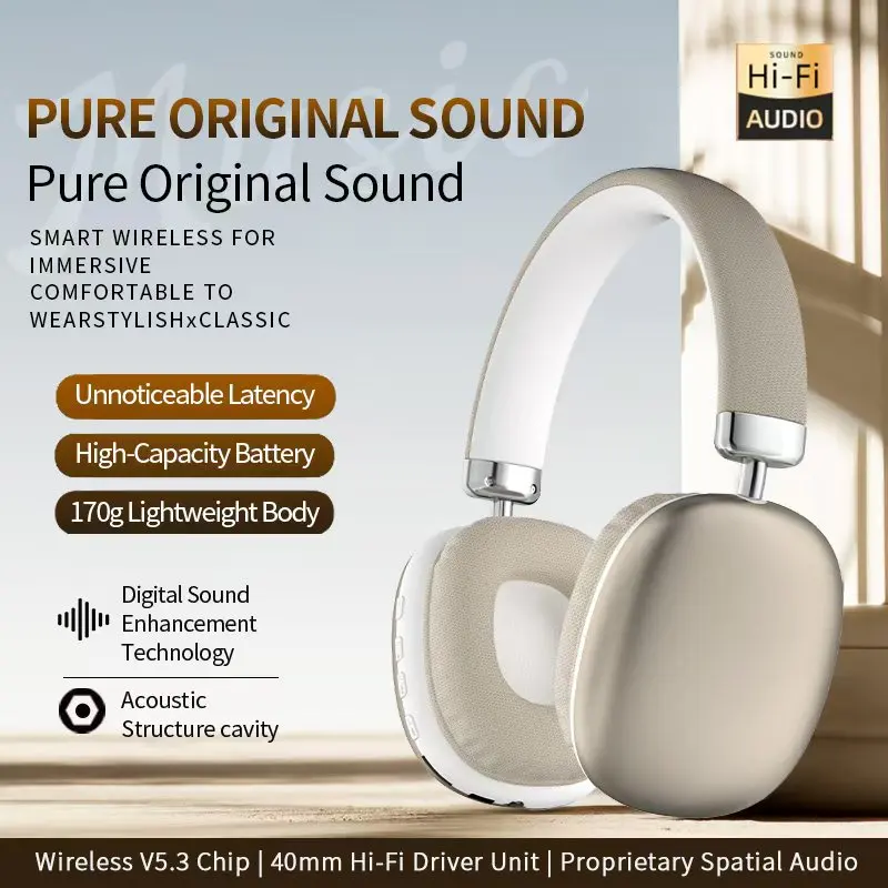 Wireless Bluetooth Headphones Stereo Earphones Super Bass Noise Reduction Mic For Iphone Laptop PC TV Sumsamg Android IOS