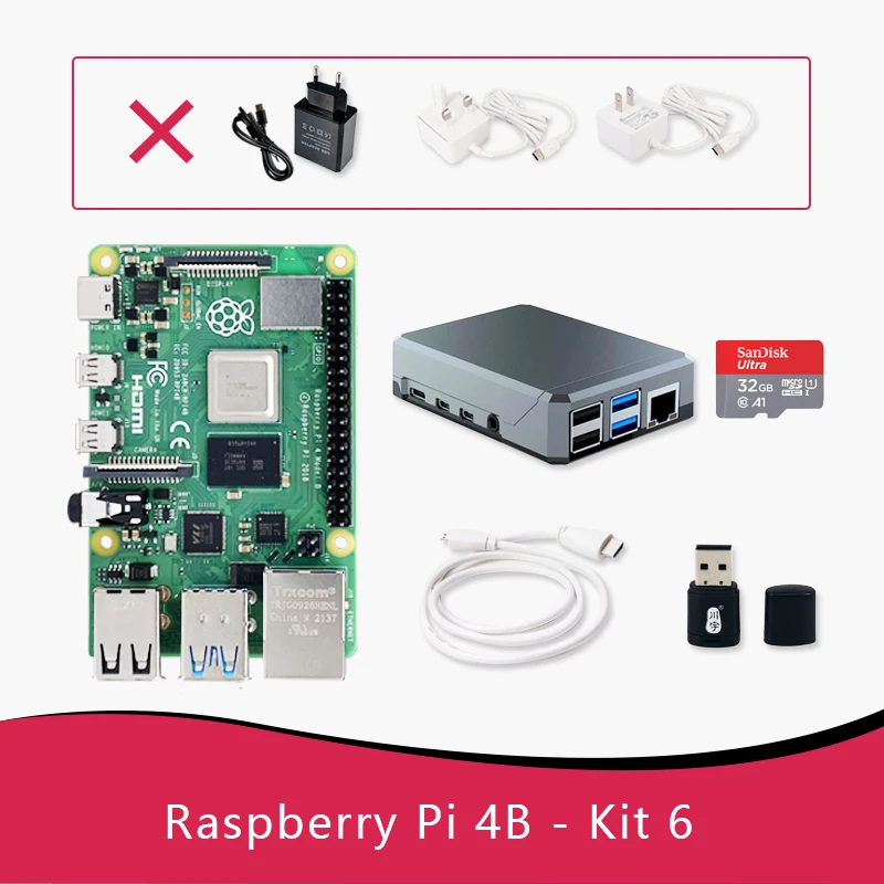   4 ŰƮ 5,6, ݼ ̽, , 32GB SD ī, , ũ ̺, PI 4B , ARM, 3B +   1GB, 2GB, 4GB, 8GB