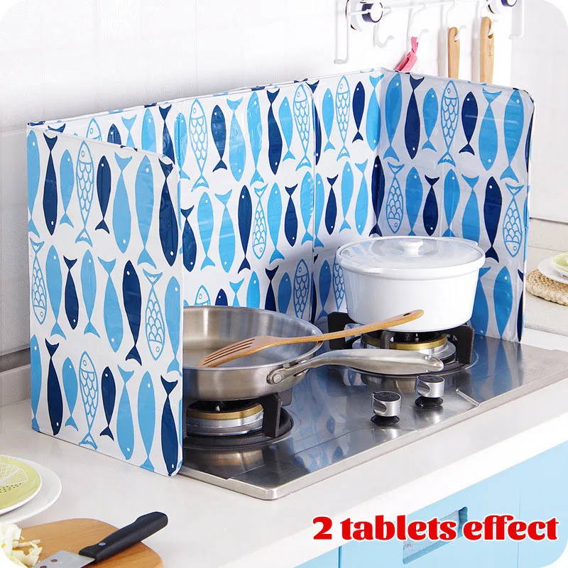 Cartoon Splatter Shield Kitchen Accessories Cooking Frying Pan Oil Splash Screen Cover Guard Oil Divider Splash Proof Baffle