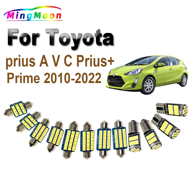12Pcs LED Bulbs For Toyota Prius A V C Prius+ Prime 2010 2011 2012