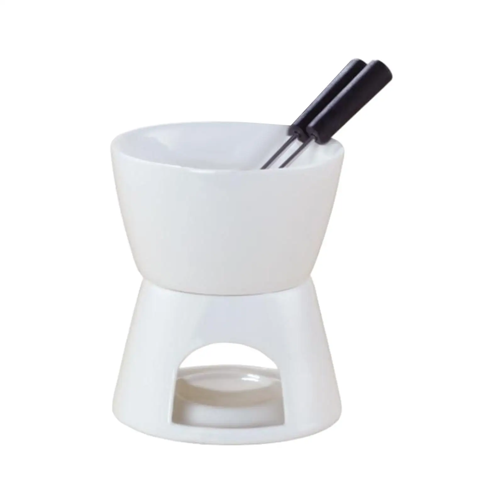 Chocolate Warmer Fondue Set Chocolate Fondue Pot Tea Light Porcelain Melting Pot Ceramic Hot Butter Warmer for Dessert Snack Party Anniversary Birthday