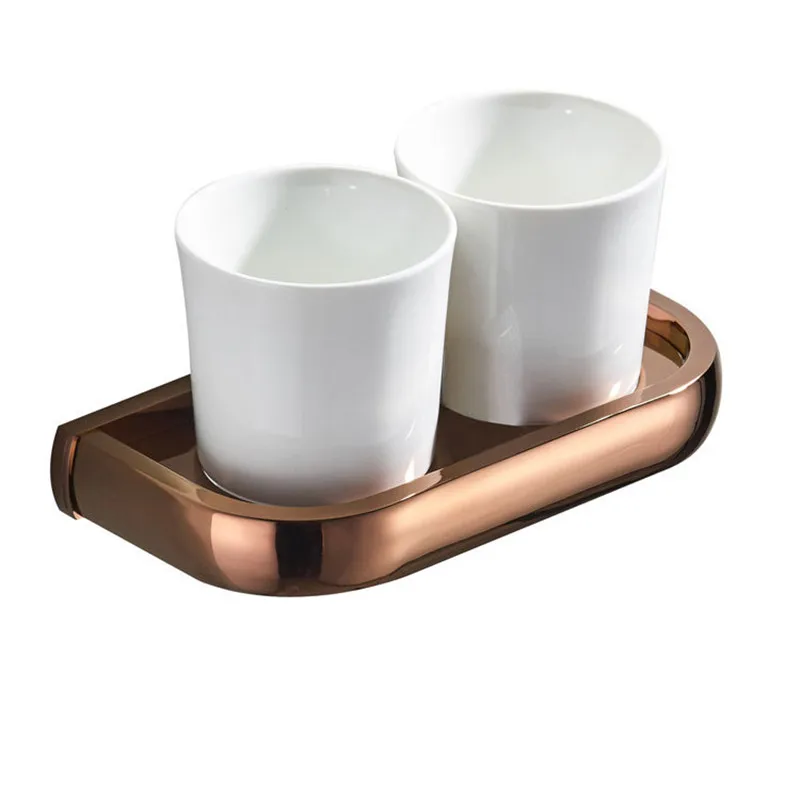 Rose gold toothbrush holder Rustle Cup Toothbrush set Double rustle cup toothbrush holder