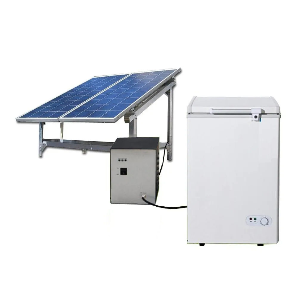 R134a 110L Single Door Solar Chest Deep Freezer with Solar Panel Power System 12v Freezer Refrigerator