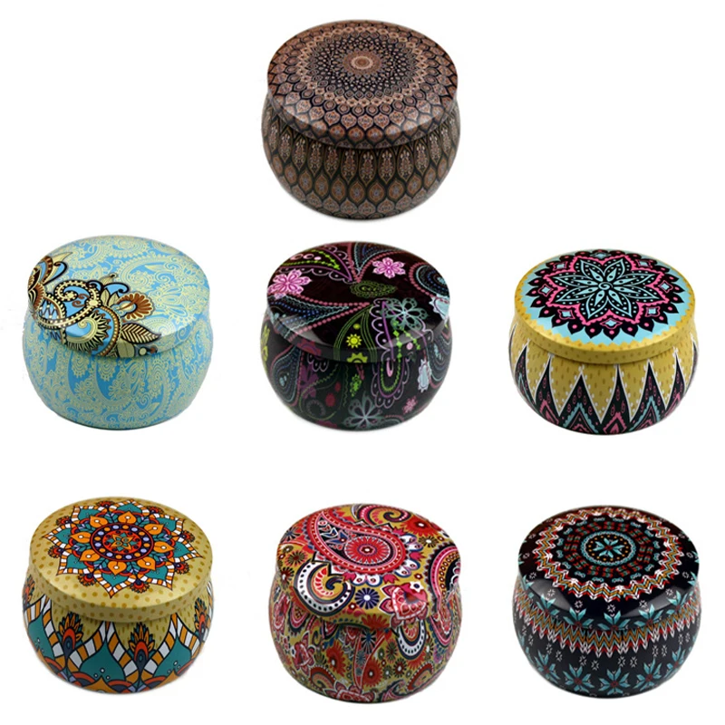 Christmas Metal Tin Jars Coffee Tea Spice Candy Jewelry Storage Case Aromatherapy Jar Candle Making Containers Decorations Boxes
