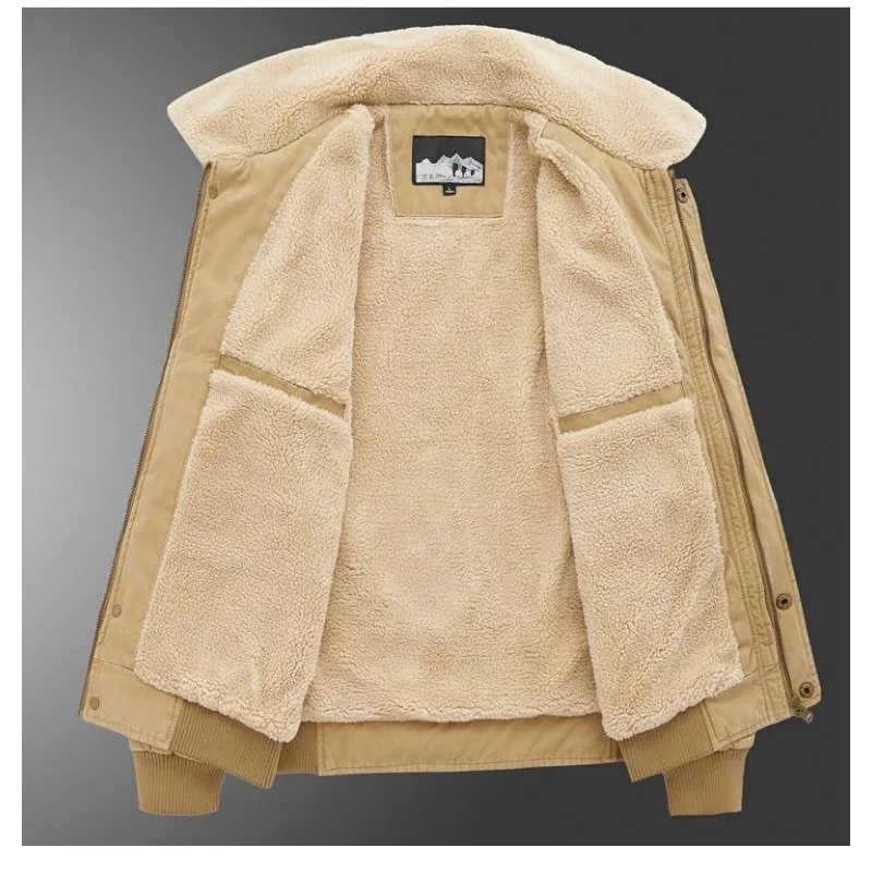 Warm Parkas Wool Cotton Coat Military Windbreaker Men Bomber Jacket Tactical Luxury Brand Men's Clothing Winter Outerwear Zipper