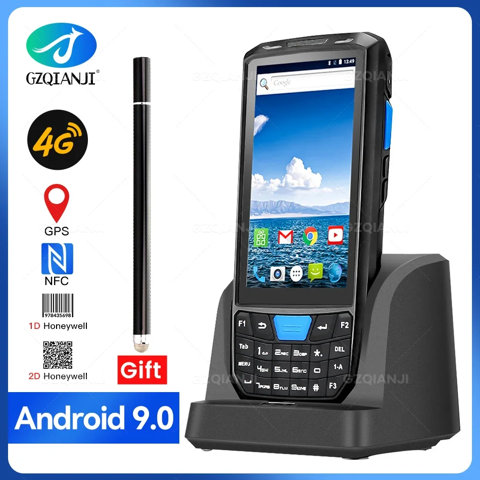 Android 9.0 PDA Rugged Handheld Terminal PDA Data Collector Honeywell 1D 2D QR Barcode Scanner Inventory Wireless 4G GPS POS