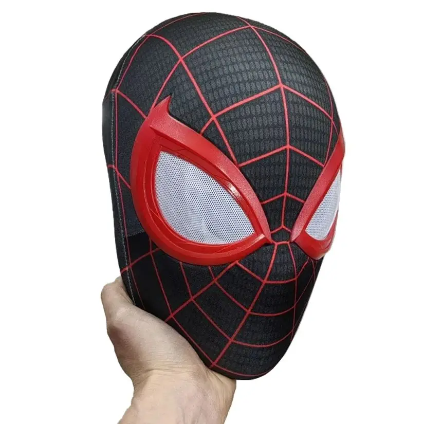 Marvel Ultimate Miles Morales Ps5 Maschera Spider-Man Con Maschera Facciale E 2 Paia Di Occhi 1:1 Maschere Spiderman 3D Replica Cosplay Di Halloween