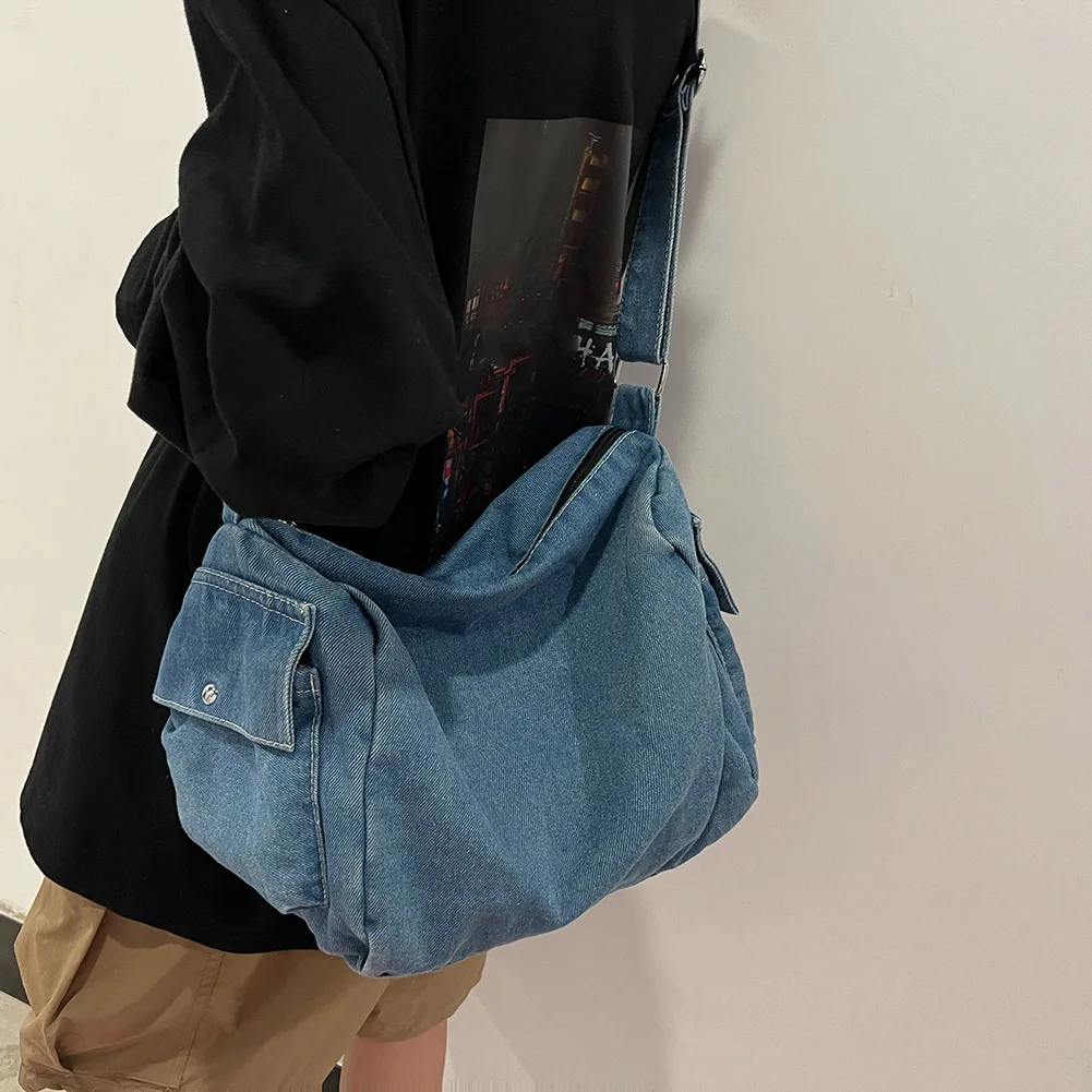 DHgate.com:Vintage Denim Shoulder Bag: Casual Menger Bag for