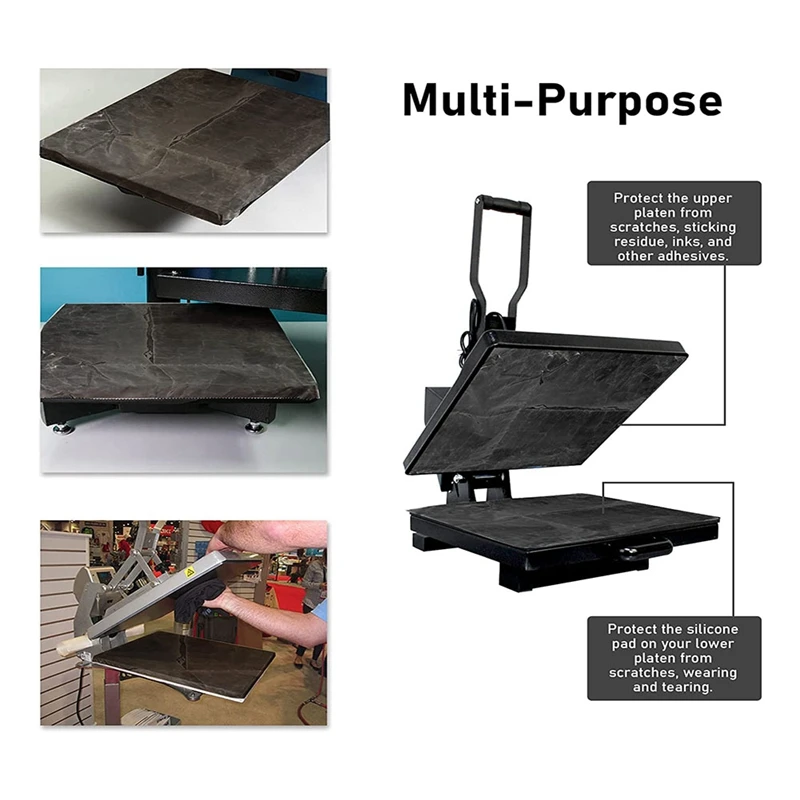 Heat Press Platen Wrap Cover Heat Press Heating Plate Protective Cover Anti-Stick