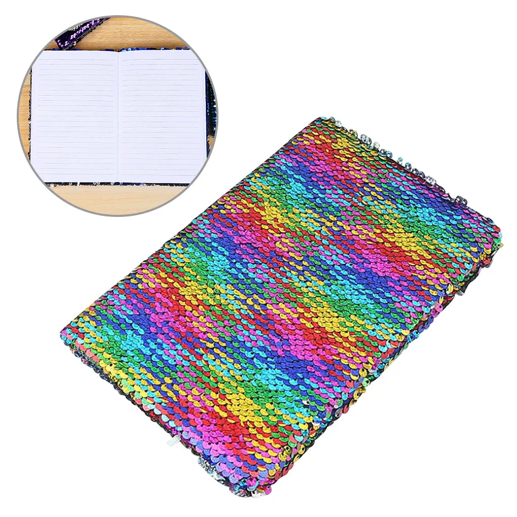 Glitter Colourful Sequin Diary Notepad 21*14cm Small A5 Journal Paper Fashion Notebook Office School Supplies