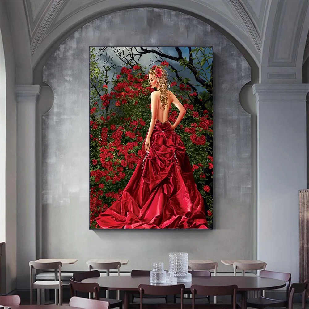 

Beautiful Princess Canvas Painting Abstract Modern Nordic Posters Prints Wall Art Picture For Living Room Home Decor No Frame