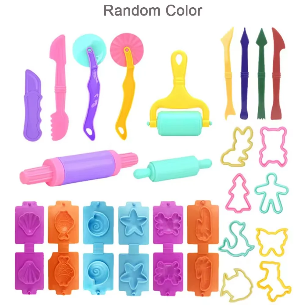 26 Piece Set DIY Plasticine Mold Modeling Clay Accessories Play Dough Tool Kit Plastic Set Knife Mold Kids Educational Toys 6