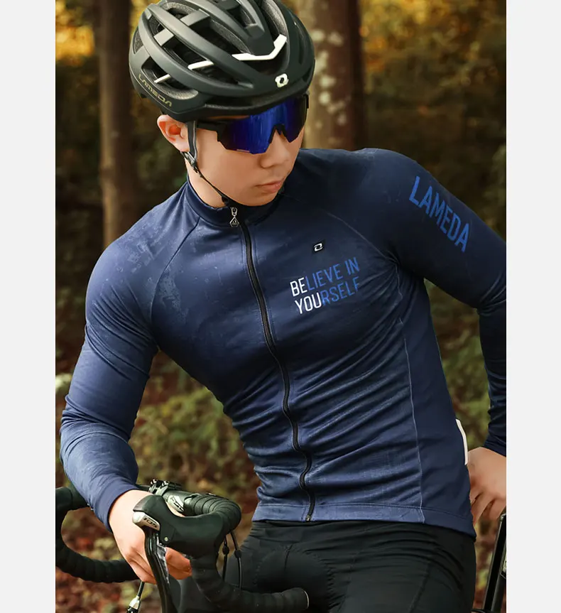 LAMEDA autumn winter cycling jersey men's warm fleece riding clothing road mountain bike long sleeved
