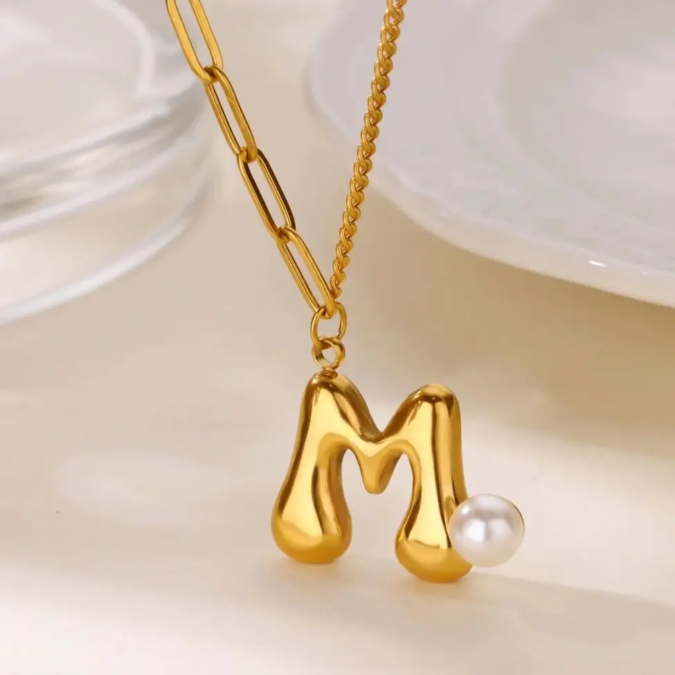 Initial Letter Pendant Necklace For Women