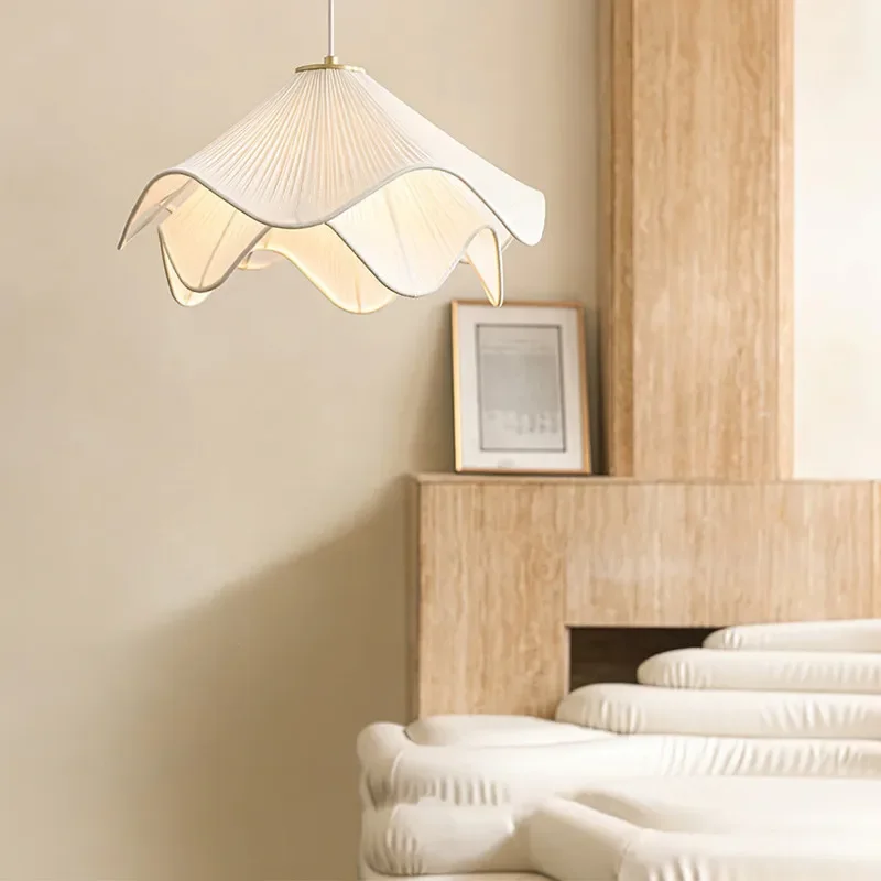 Pendant Light Nordic Minimalist Led Fabric Lights For Living Room Bedroom Home Decor Balcony Kitchen Hanging Lamps