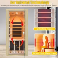 Far Infrared Home Sauna Mini Indoor Dry Sauna Room, Hemlock Wood Sauna, with 1200W 5 Heating Panels, Heating Machine Equipment 2