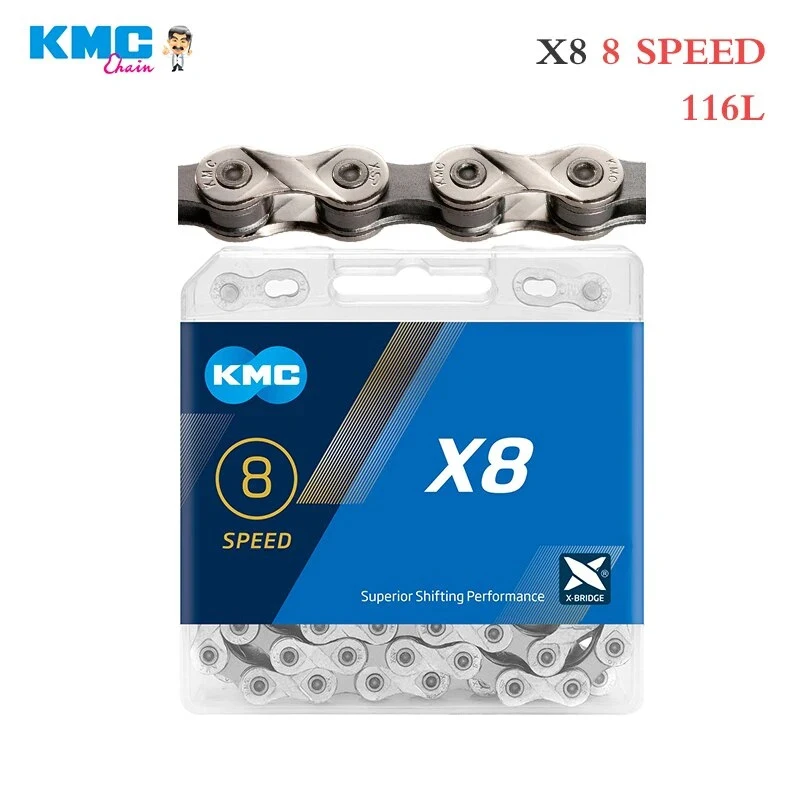 

Цепь велосипедная KMC X8/X9/X10/X11/X12, 116/118/126L