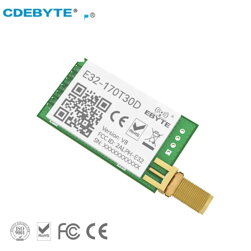LoRa 170MHz 8km Wireless Transceiver Transmitter Receiver RF Module 1W SMA Antenna wireless module CDEBYTE