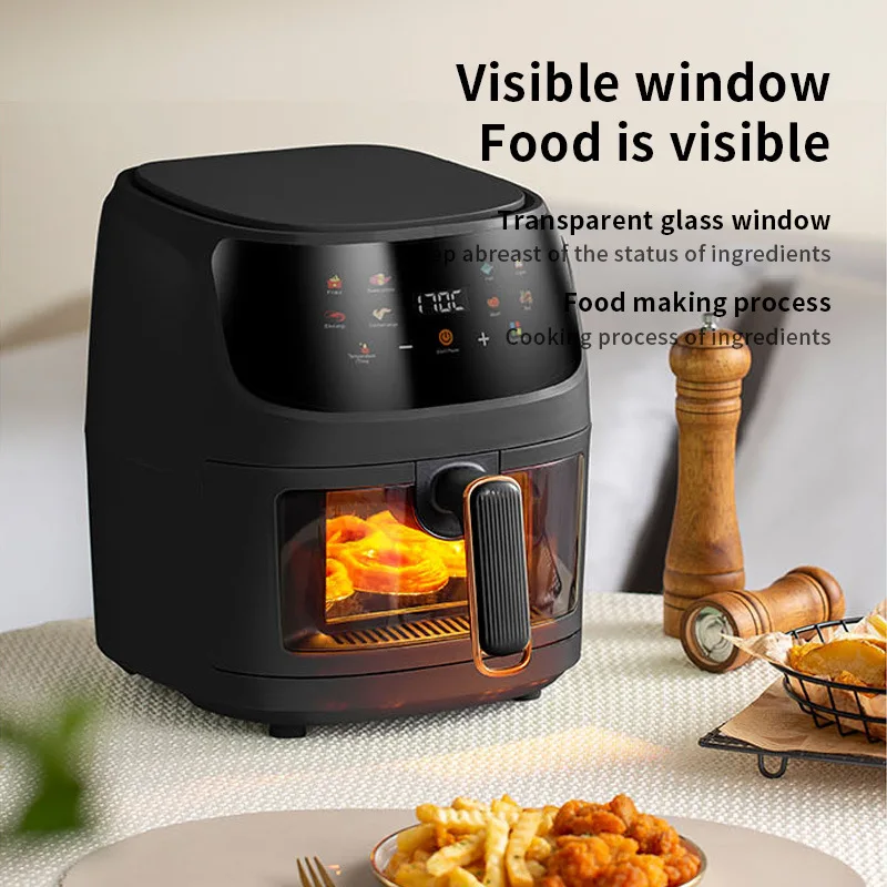 8L Digital Air Fryer,air fryer basket Family Size Nonstick Air Fryer Intelligent Large Capacity Multifunctional Home Visual Electric