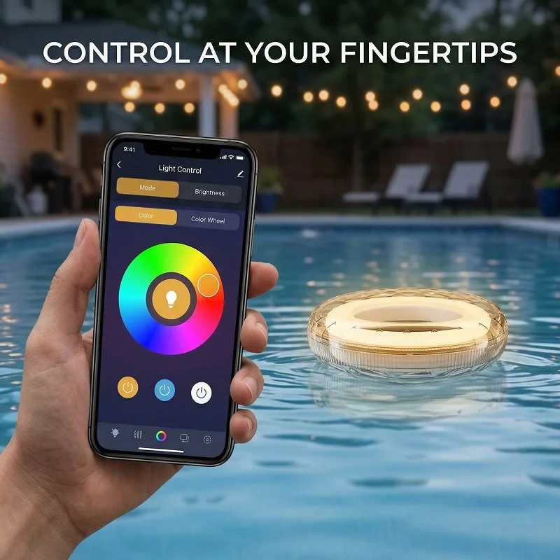 Outdoor LED Solar Pool Lights RGB Spectrum 16 Million Colors Dynamic Modes Solar-charged Waterproof Design Waterproof 3 Timer 9 Lighting Floating Lamp For Garden Pool Party Decoration