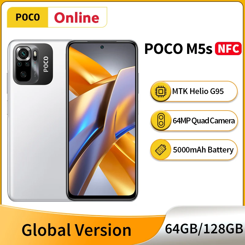 Global Version POCO M5s Helio G95 Octa Core 64MP Quad Camera NFC 6.43
