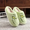 Christmas Plush Slippers Women Winter Warm Cute Home Green Haired Monster Slippers Funny Non Slip Cotten Shoes New Year Gift 3