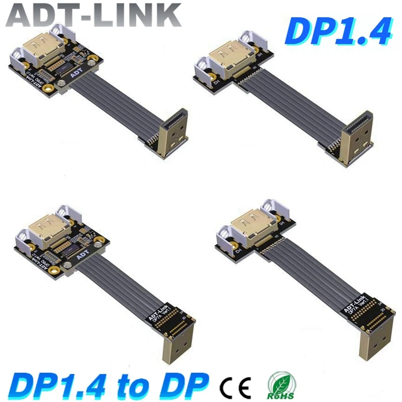 Adaptador do Porto da Exposição para o Portátil Video do pc e a Tevê Cabo Protegido Extensor da Fita dp ao dp 4k Hdr 165hz