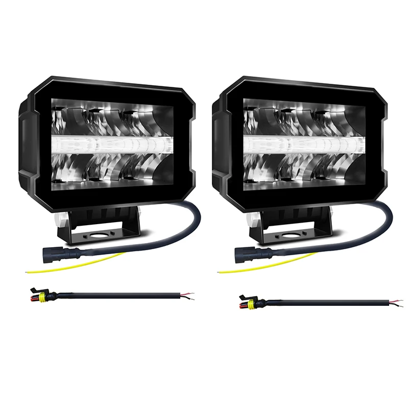 2x 5-Inch LED Work Light Cube Pods – Combo Spot & Flood Beam, 12V IP68 Waterproof