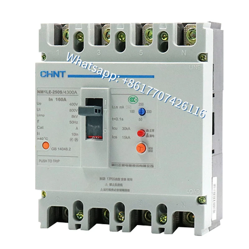 

Пластиковый корпус, выключатель цепи утечки, Φ 4P4 pole 160A 200A 250A