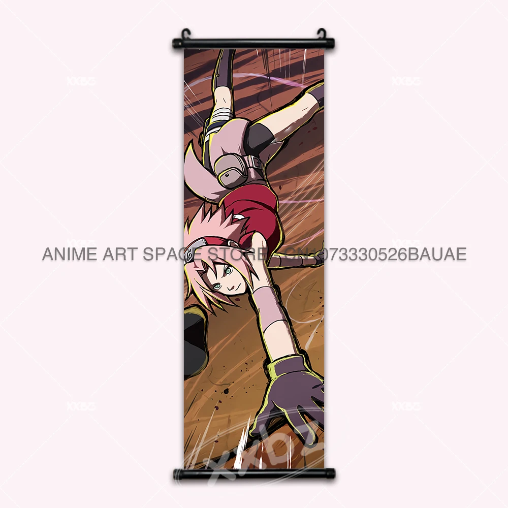 Naruto Anime Hanging Wall Art: Uchiha Sasuke & Jiraiya Scrolls Poster