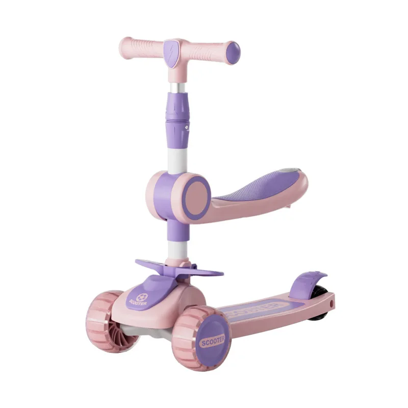 Nuovo Monopattino per Bambini da 1-3-6-10 Anni, Trasformabile Tre in Uno, per Bambine, Bambini e Neonati. Passeggio in Scooter - immagine 6