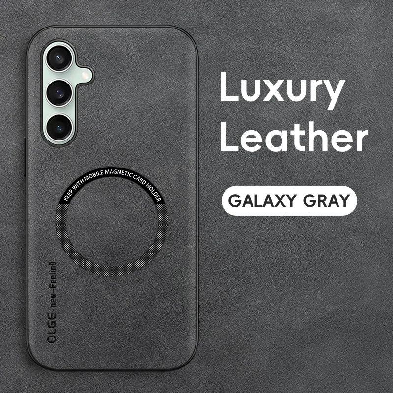 Leather Magnetic Phone Case with Matte Back Cover