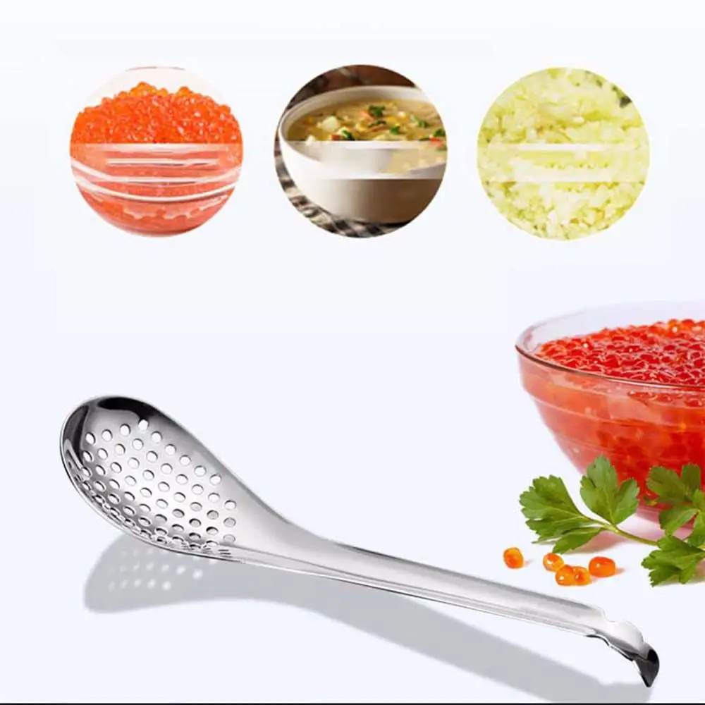 

Stainless Steel Home Colander Cooking Dinner Caviar Spoon Kitchen Gadgets Slotted Spoon Kitchen Tool