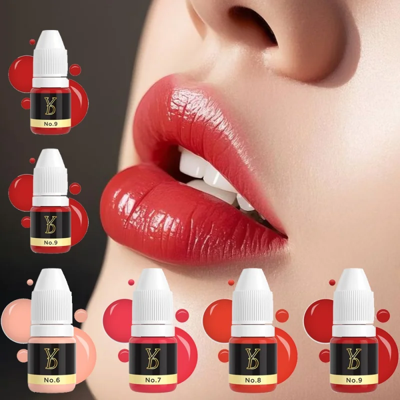 3ML Semi Permanent Makeup Tattoo Lips Eyebrows Eyeliners Pigments 10 Colors Sample Inks Tattoo Women Beauty Supplies