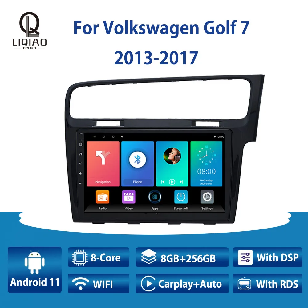 LIQIAO Car Radio For Volkswagen Golf 7 2013 2017 RHD Carplay Multimidia Video Player Navigation