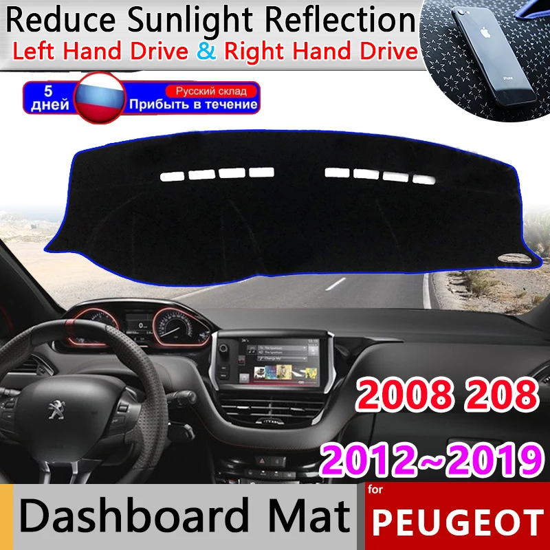 For Peugeot 208 2012~2019 Anti-slip Mat Dashboard Cover Pad Sunshade Dashmat  Protect Carpet Accessories Active Allure Gti 2015 - Car Stickers -  AliExpress