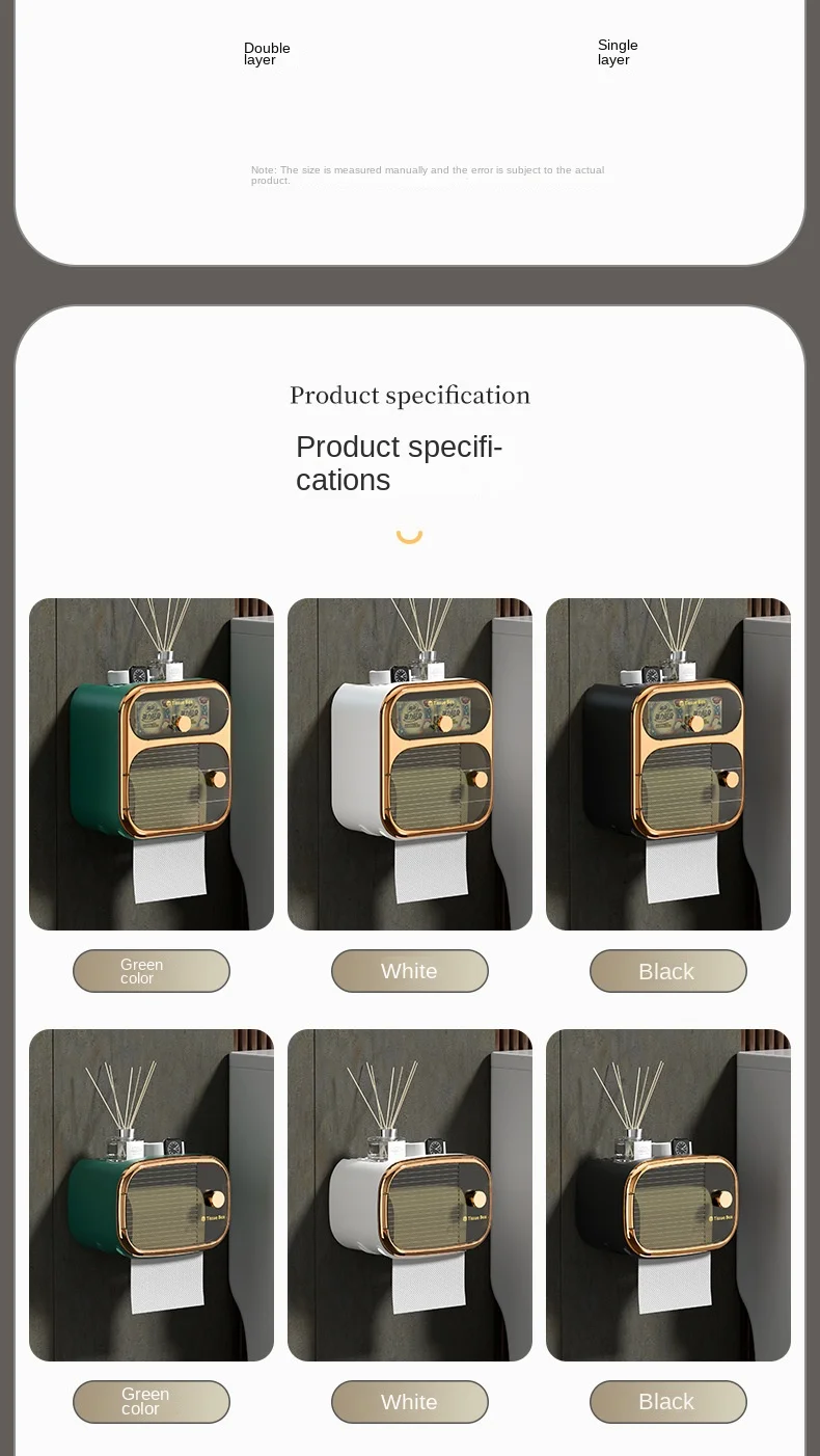 S11ce9e5ba9b9409a9866c230b6fc1a279 Toilet Tissue Box, Wall Mounted Waterproof Toilet Paper Box Punching Free Suction Paper Box Toilet Paper Roll Paper Storage Rack Mallzona